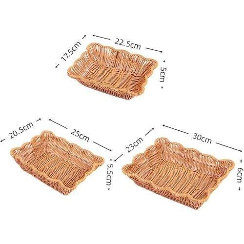 Set de 3 cestas de almacenamiento de ratán sintético rectangular para tocador y baño 6