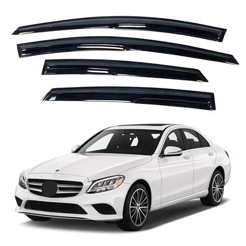 IG Window Visors Fit for 2015-2021 Mercedes-Benz C-Class Sedan, Out-Channel Rain Guards Vent Wind Deflectors 4PC, Car Accessories for 2015-2021 Mercedes Benz C300 C400 C43 C63
