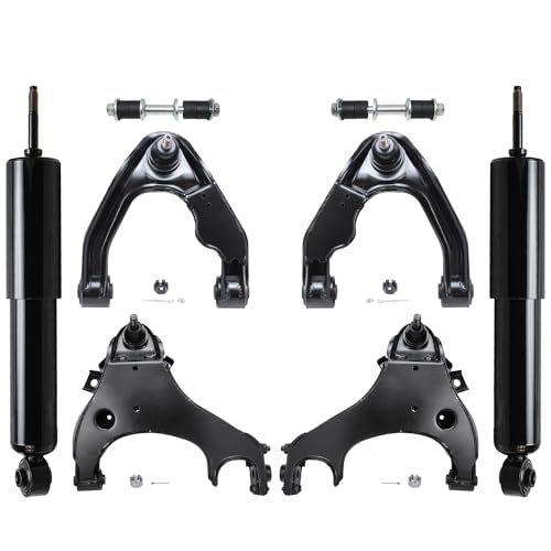 Image of Detroit Axle - 8PC Front Shock Absorber and Control Arm Suspension Kit Replacement for 2000-2004 Nissan Xterra 4WD