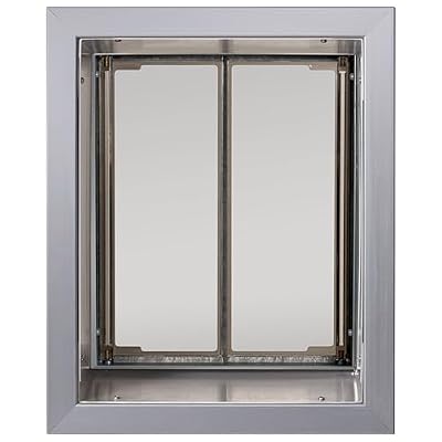 Plexidor Performance Wall Mount Pet Doors Silver - Energy Efficient Dog Door with Lock and Key