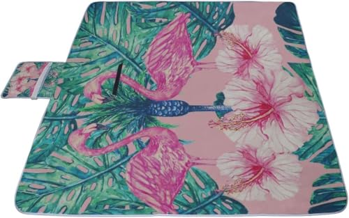 レジャーシート 美しいフラミンゴ ピクニック 折りたたみ 撥水 アウトドア クッション マット コンパクト 花見 運動会 キャンプ 遠足 花火大会 ヨガ 座布団 厚手 大判 145x150cm 持ち運び便利