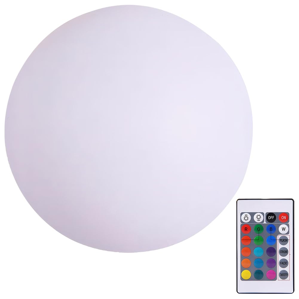 IP68 Waterproof LED Luminous Ball for Garden Pool 16 Color Remote-Controlled Floating Ground Lamp, Outdoor Waterproof Garden Light for Yard Pool Pathway Party Decor