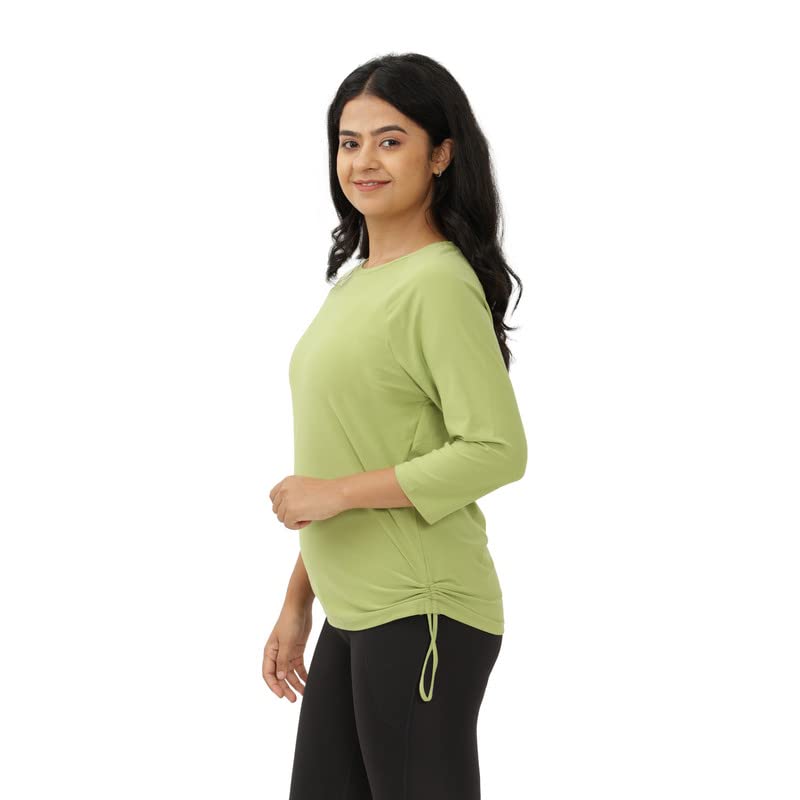 Image of BlissClub Women Modal Sof-Tee | Buttersoft Fabric | Short Sleeves | Round Neck | High-Low Hem | Tops for Women