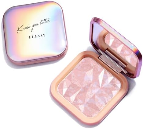 ELLESY Highlighter Makeup Palette Long Lasting Face Highlighter Powder Shimmer Highlight Palette Suit All Skin Tones-RAINBOW GLOW