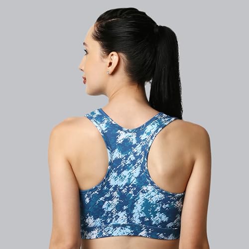 Image of SOIE Women's Medium Impact Quick Dry Padded Racerback Printed Athleisure Sports Bra