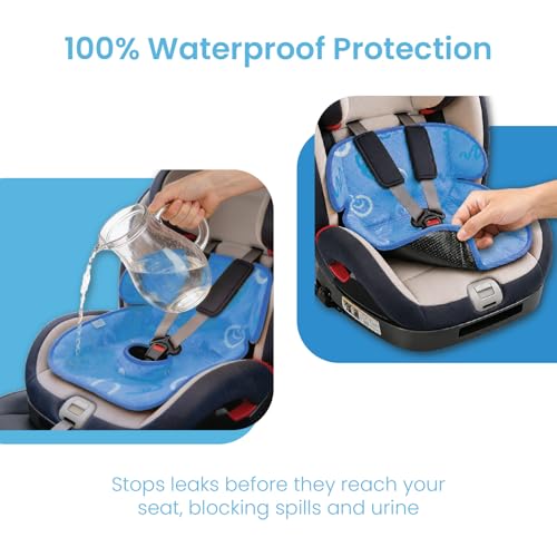 Image of Piddle Pad 2-Pack, Potty Training Car Seat Protector, Toddler Car Seat Cover & Stroller Protector, Machine Washable Waterproof Car Seat, Anti-Slip, Universal Fit (Blue)