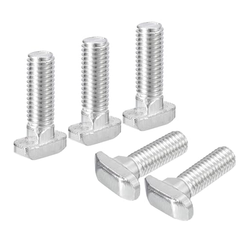 Image of uxcell 30Pcs T-Slot Bolts, M8 x 30mm Hammer Head Bolt T Screw Drop-in Stud for 4040 Series T-Slot Aluminum Extrusion Profile, 304 Stainless Steel, Silver