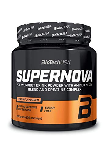 Biotechusa Supernova, Producto Alimenticio En Polvo Con Sabor Para Preparar Bebida Con Complejo De Creatina, Cafeína, 282 G, Manzana-Pera