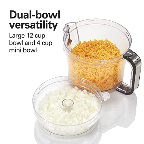 Hamilton Beach Big Mouth Duo Plus 12 Cup Food Processor & Vegetable Chopper With Additional Mini 4 Cup Bowl, Black (70580) #TOP1