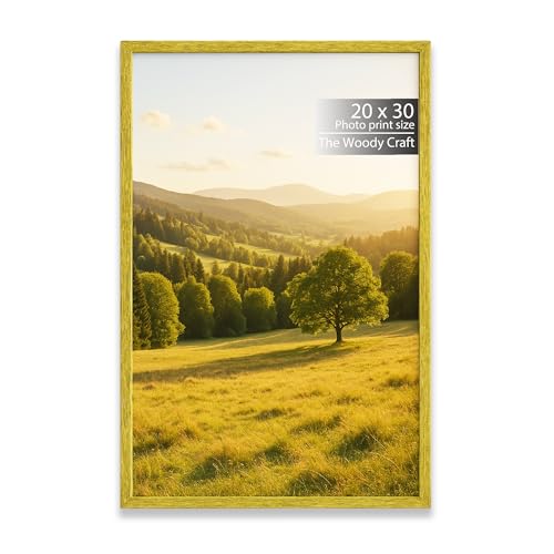 Image of Photo Frame 20 x 30 Inch | Yellow Photo Frame For Wall | Stylish Wall Frame | Wooden Photo Frame For Modern Interiors | Artistic Big Photo Frames For Wall | Ideal Empty Frames For Wall Decor