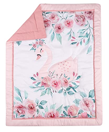 HMtideby Swan Themed Baby Toddler Blanket Quilt Cot Comforter Crib Baby Quilts for Boys and Girls Nursery Bed Throw Blanket 84x107cm - Image 2