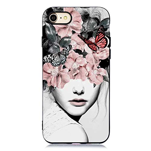 Transparent Clear Glitter TPU Compatible with iPhone 6S iPhone 6,Ultra Thin Slim Soft Bling Sparkle Funny Cute 3D Flower Animal Cartoon Flexible Silicone Bumper Protective Cover