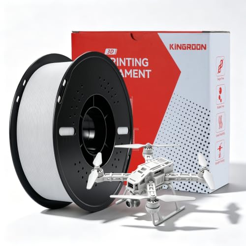 Image of Kingroon PLA Plus(PLA+) 3D Printer Filament, Dimensional Accuracy + /- 0.03 mm, 1 kg Spool(2.2lbs), 1.75 mm,White