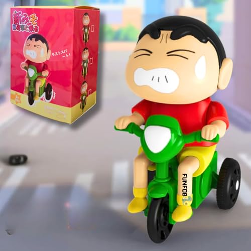 Image of FUNFOB Shinchan Moving Toy Action Figure Collectible Shinchan Cycle Toy PVC Multicolour | Shin-chan Cycle Moving