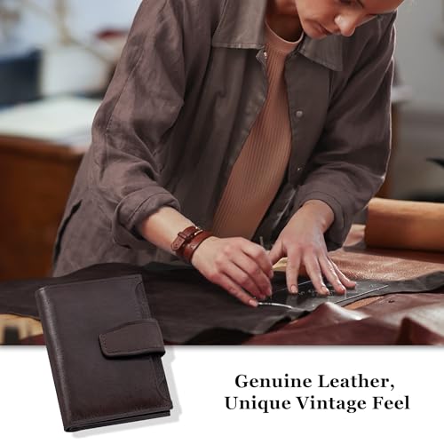 Image of Airkit Small Wallet Women RFID Blocking Genuine Leather Bifold Compact Card Holder Wallet for Women with Zipper Coin Pocket 4 ID Window