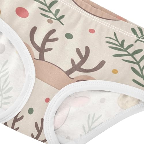 Seamless Reindeer Girls' Underwear Soft Touch Breathable Toddler Underwear for Toddler in Sizes 2T,3T, 4T, 5T, 6Y and 8Y4