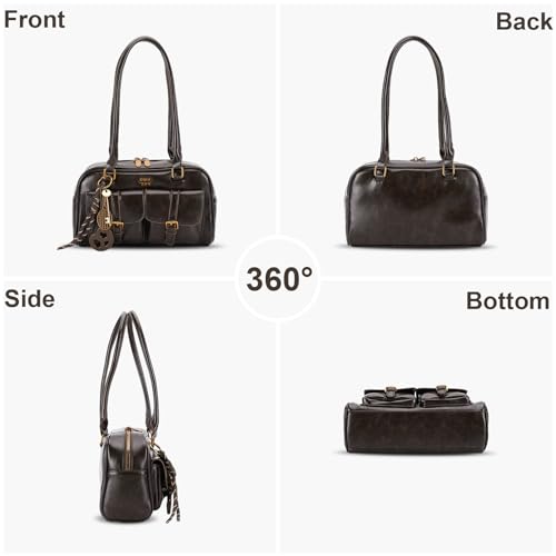 Shoulder Bag Retro Top Handle Bag Y2k 90s Multiple Pockets Designer Handbag Soft Trendy Underarm Purse3