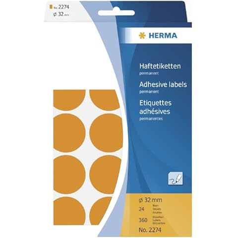 Herma 2274 - Etiquetas multiuso, 360 unidades, naranja luminoso Cover