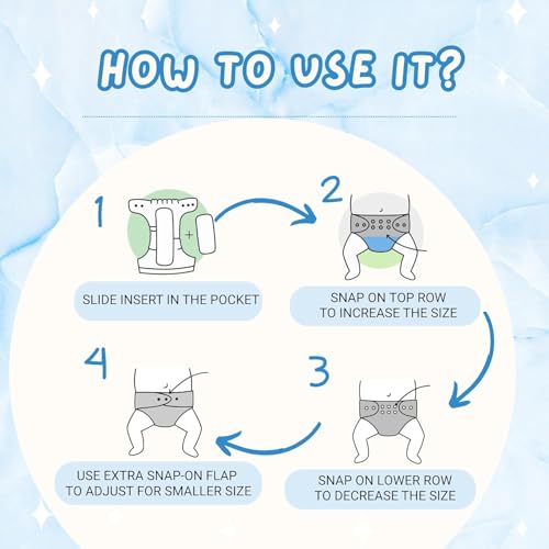 Image of Blushbaby Premium Reusable Cloth Diaper for Babies (3 Months - 3 Years) | 1 Washable Diaper with 1 Insert Pad | Adjustable, Leak-Proof, rash free & Absorbent | Freesize Diaper (5-18kg)