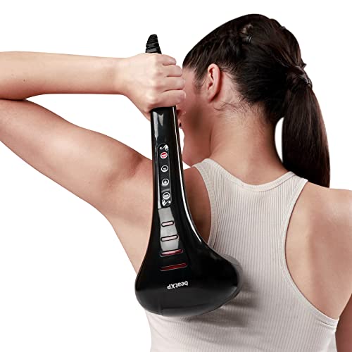 beatXP Thunder Body Massager Machine for Pain Relief with 3 Attachment Pairs – Electric Back Massager Machine Pain Relief – with up to 18 Months Warranty (Jade Black)