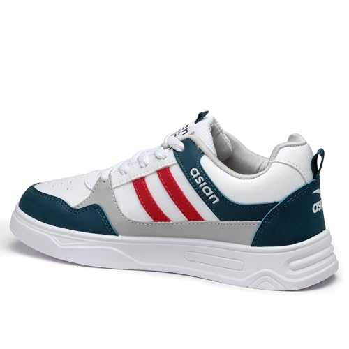 Image of ASIAN Men's BOSTON-02 White Casual Sneaker Shoes with Synthetic Upper Lightweight Comfortable Mid Top Sneaker Shoes for Men's & Boy's