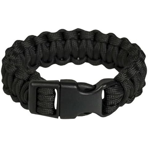 blntackle76 Paracord Survival Bracelet Black Outdoor Approx. 2.20 cm Wide x 24.5 cm Long Emergency Rope Cord Cover