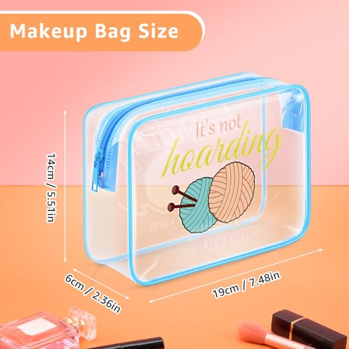 Image of Funny Gifts For Crocheting Gifts Makeup Bag Yarn Lovers Gifts Crochet Gift For Crochet Lover PVC Cosmetic Bag Christmas Birthday Gifts For Knitting And Crochet Beginner Crochet Lovers