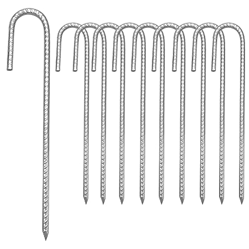10pcs Gross Sardines Piquet Serre Jardin, Ancrage Au Sol Acier Galvanisé Sardine Tente Très Résistant Piquet Fixation Sol pour Fixer Tentes, Auvents, Pavillons, Trampoline, Abri De Jardin, Poulailler