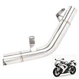 MT12040013 Motorcycle Exhaust Mid Link Pipe Stainless Steel Slip On Compatible with Suzuki GSX-R600 GSX-R...