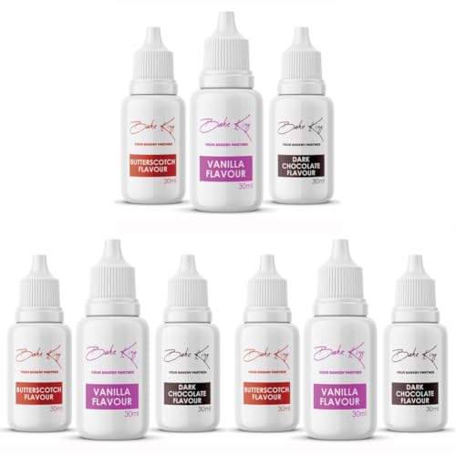 Image of BAKE KING Combo of Butterscotch, Chocolate, Vanilla Flavour Essence 30 ML Each ( Set of 3 ) (Pack of 3)