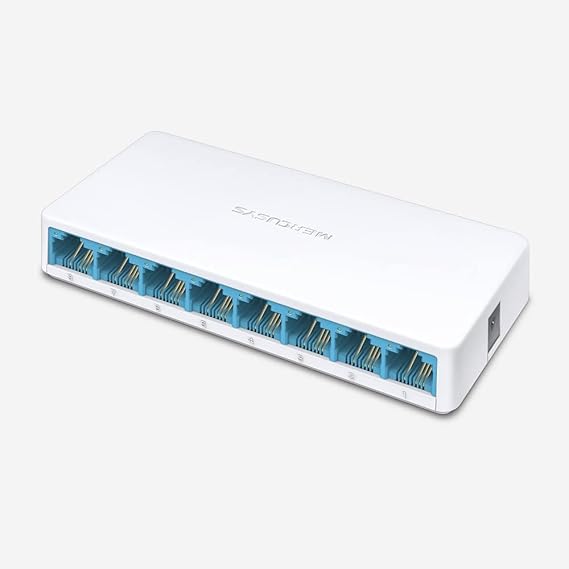 Mercusys MS108 8-Port 10/100Mbps Desktop Switch | RJ45 Ports | auto MDI/MDIX Supported | Plug and Play | Sleek,Ultra-Compact Design | Expand Ethernet Network