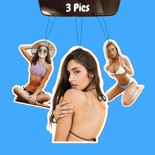 FAMILOVE 3pcs 1 Set Custom Car Air Freshener with 3 Unique Picture Photo Logo - Personalized Gifts for Valentine's Day Birthday Anniversary