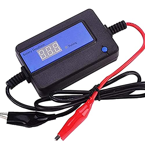 12V,24V,36V,48V Battery Desulfator, Automatic Pulse Battery Reconditioner Extend Battery Life For Lead-Acid Batteries (12V-48v Blue 400AH Large Clips