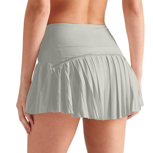 Short de yoga taille haute anti-transpiration avec jupe pour sport d'été