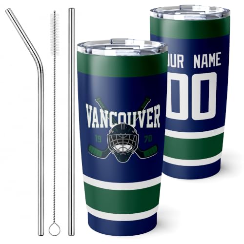Image of ANTKING Vancouver Tumbler 20oz Custom Name Number Travel Mug Gifts | Stainless Steel Insulated Coffee Cup for Men Women