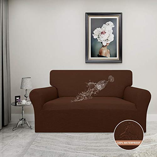 Image of Easy-Going 100% Waterproof Loveseat Couch Cover Stretch Jacquard Sofa Cover