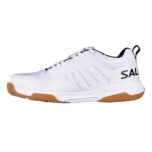 Salming Rival Men's Squash Shoes (White/Supersonic) & Black/White Colors (Squash, Racquetball, Volleyball, Floorball)2
