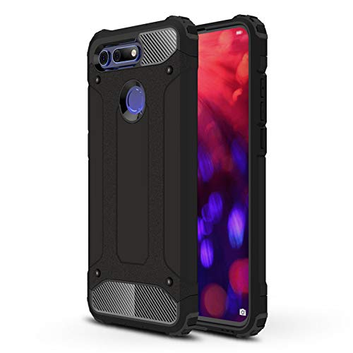 LXHGrowH Funda Huawei Honor View 20, Fundas 2in1 Dual Layer Anti-Shock 360° Full Body Protección TPU Silicona Gel Bumper y Duro PC Armadura Carcasa para Huawei Honor View 20 / V20, Negro