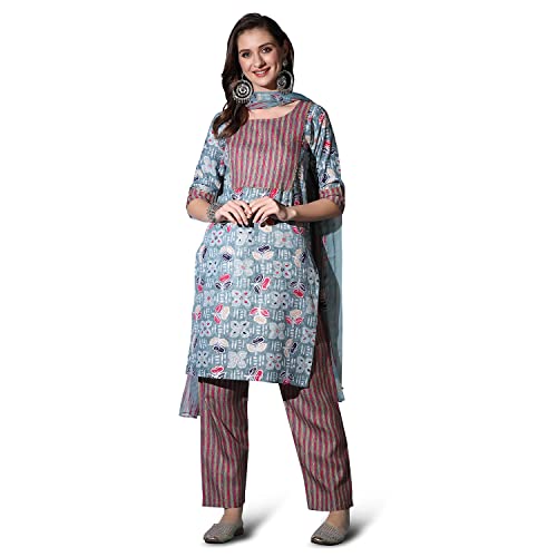 Image of GRECIILOOKS Women Kurta Set with Dupatta for Women | Kurti Set for Women | Festive Kurta Set for Women | Regular Fit Kurta