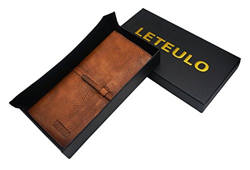 Leteulo Wallets For Women Genuine Leather Card Organizer Dip Dye Coin Purse Ladies Ultrathin Wallets(879,Brown) #TOP5