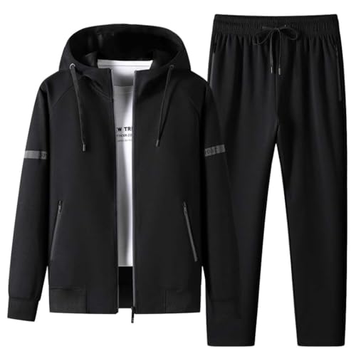 Inkpoo メンズ パーカー 上下セット スウェット ズボン 秋冬服 メンズ ジッパー アウター 無地 ゆったり 通気 カジュアル スポーツウェア ランニングウェア 吸汗 速乾 春服 ジャージ ルームウェア 長袖 トラックスーツ
