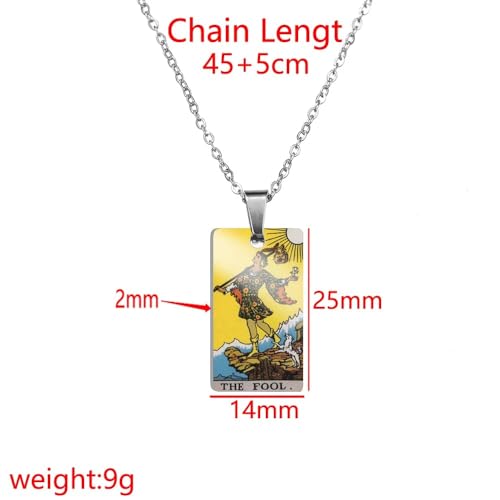 925 Sterling Silver Gothic Tarot Card Necklace For Women And Men - Sun Star Moon Strength Justice Pendant Necklaces Lucky Amulet Charm Tarot Card Necklace Arcana Celestial Necklace Good Luck Amulet2