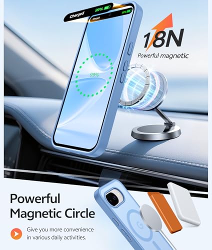 Image of FNTCASE for Google Pixel 10a Case: [Compatible with Magsafe] Translucent Matte Cases with [Screen Protector] Military Grade Shockproof Protective Magnetic Phone Cover for Pixel 10A - Light Blue