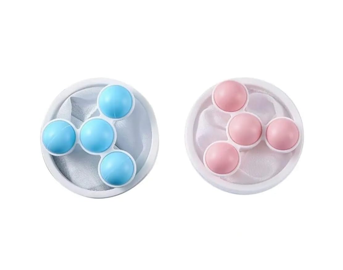 NISHIV Laundry Ball Floating Pet Fur Hair Catcher - Reusable Washing Machine Lint Mesh Bag Filter Net Pouch - Household Hair Remover for Dryer (Pack of 2)