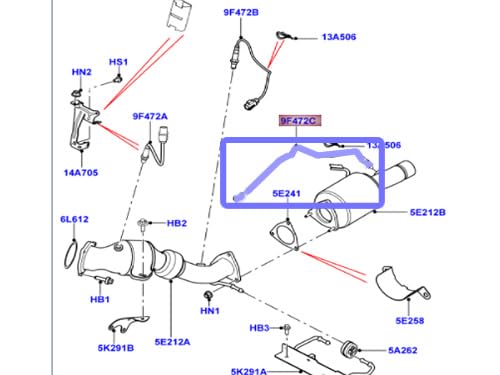 Sensor de oxígeno Land Rover LR049884 para Range Rover Evoque y Discovery miniatura 5