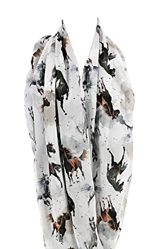 Etwoa's Watercolor Horses Infinity Scarf Circle Scarf Loop Scarf3