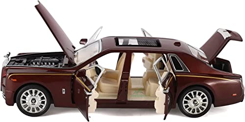 Image of Toy Car Rolls-Royce Phantom 1 /24 Metal Die Casting Model Car for 3 4 5 6 7 Year Old boy Toy with Sound and Light,Classic Car Door Design, Car Logo Can be Folded