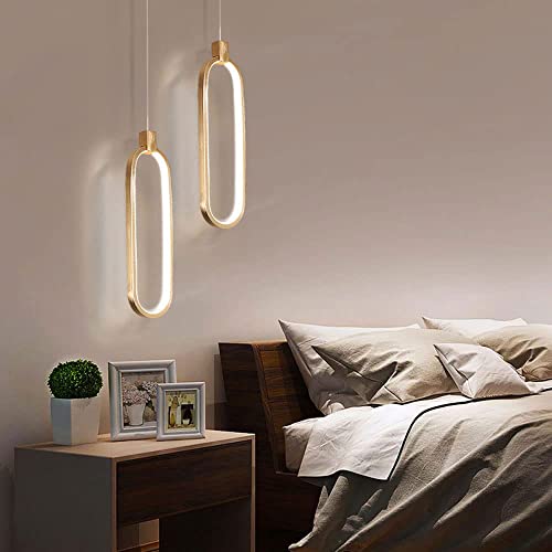 Luces colgantes decorativas LED 13W ovaladas e iluminación moderna de aluminio para cabecera 4