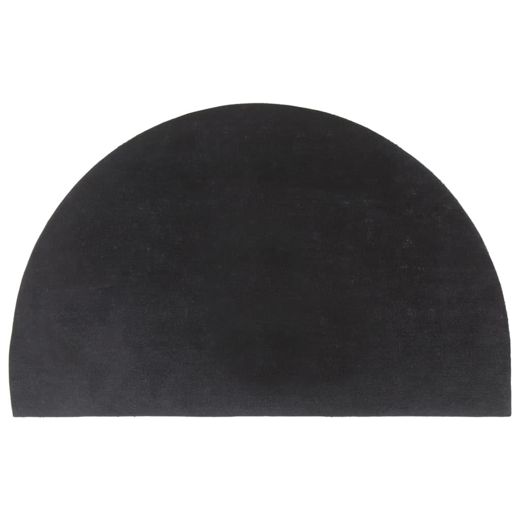 vidaXL Fußmatte Dunkelgrau Halbrund 50x80 cm Kokosfaser Getuftet