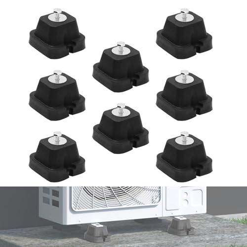 8 Stück Bodenkonsole Dämpfungssockel für Klimaanlage und Wärmepumpe, Gummipuffer Schwingungsdämpfer, Antivibrationsfüße aus Gummi, für...